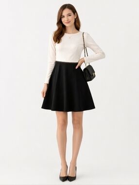 Banana Republic | Colorblock Black White Fit And Flare Dress